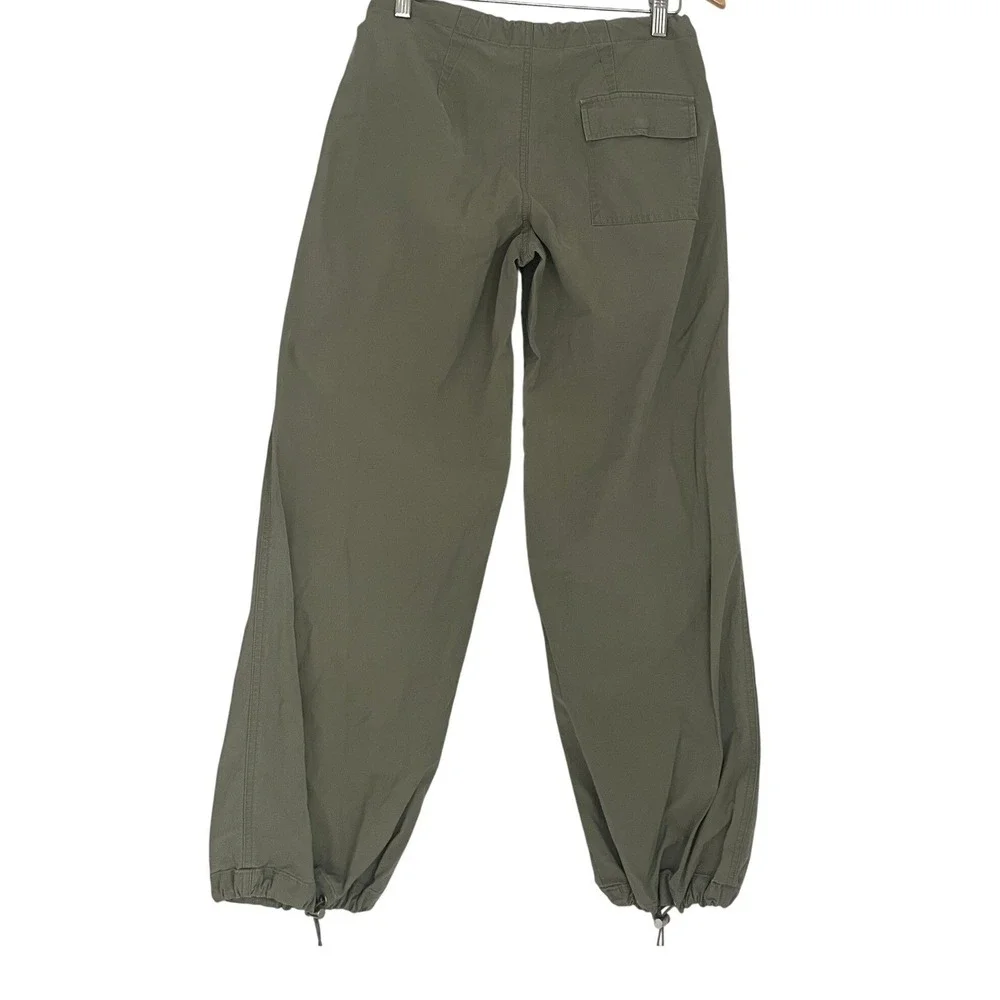 Banana Republic Olive Green Cargo Pants‎ Drawstring Cropped Leg Size Fit 26)